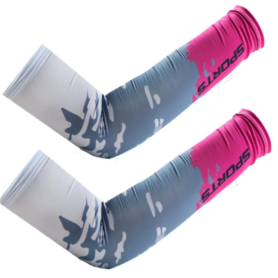 Gradient SPORTS Print Ice Silk UV Protection Arm Sleeves, Cooling Anti-Slip Sun Sleeves for Men Women Outdoor Cycling Driving