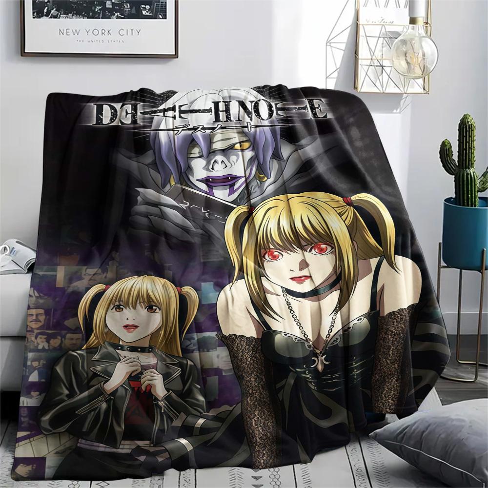 1Pc Death Note Anime Print Flannel Blanket High Quality Warm Comfortable Cover for All Seasons Perfect for Gifts Home Decor