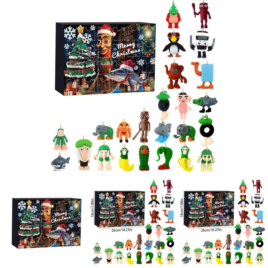 Итальянский Брейнрот Аль Акриловый Рождественский Календарь Обратного Отсчета с Фигурками Персонажей для Праздничного Декора