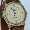 Новые батарейки Работают хорошо Мужские кварцевые часы LONGINES Восьмиугольный корпус Золотой циферблат Нержавеющая сталь 2 стрелки Легко почищены
