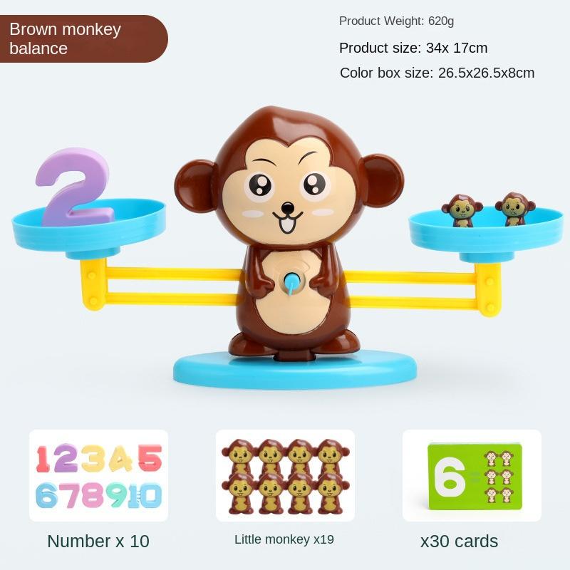 Игрушка с математическими весами Монтессори, обучающая игрушка для счета и расчета с весами и аксессуарами, игрушка для детей с навыками баланса мультяшной лягушки