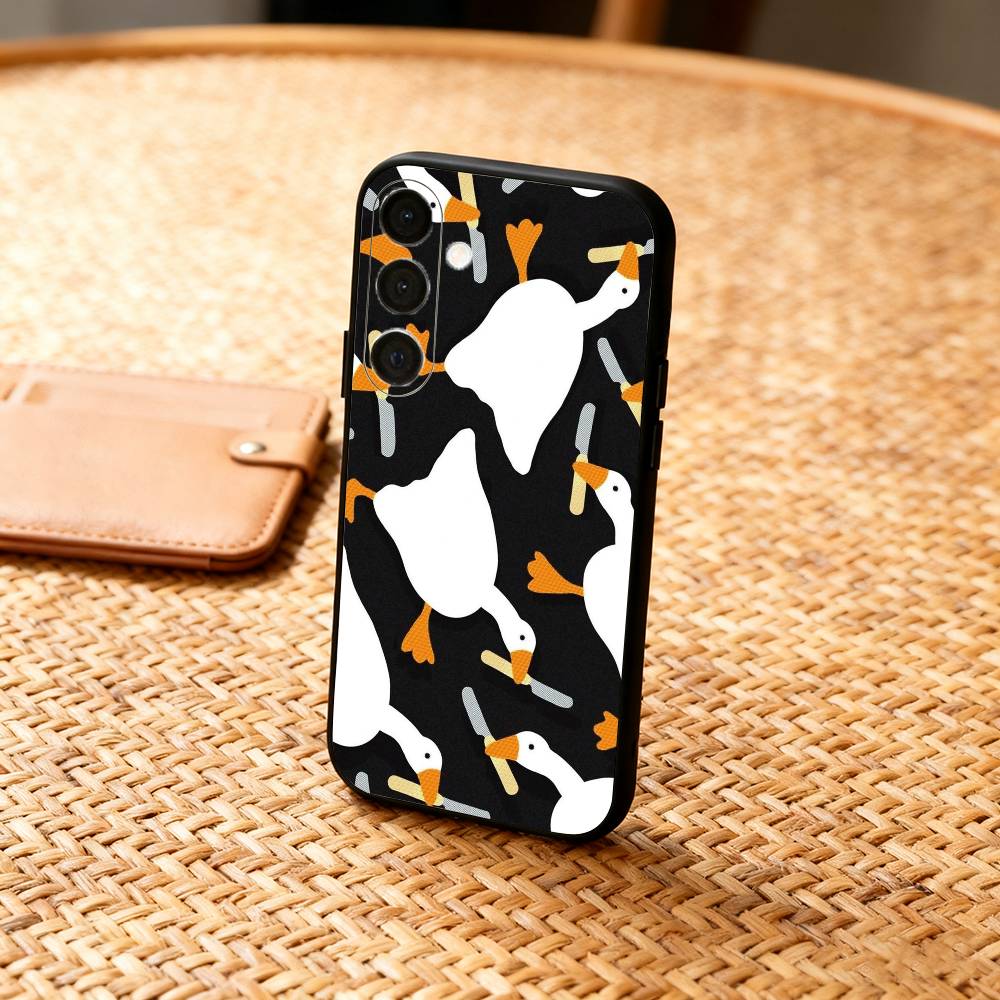 Funny D-Duck D-Daily Phone Case For Samsung A73,72,71,A52,51,40,41,A22,A32,31,A13, Soft Black Shell