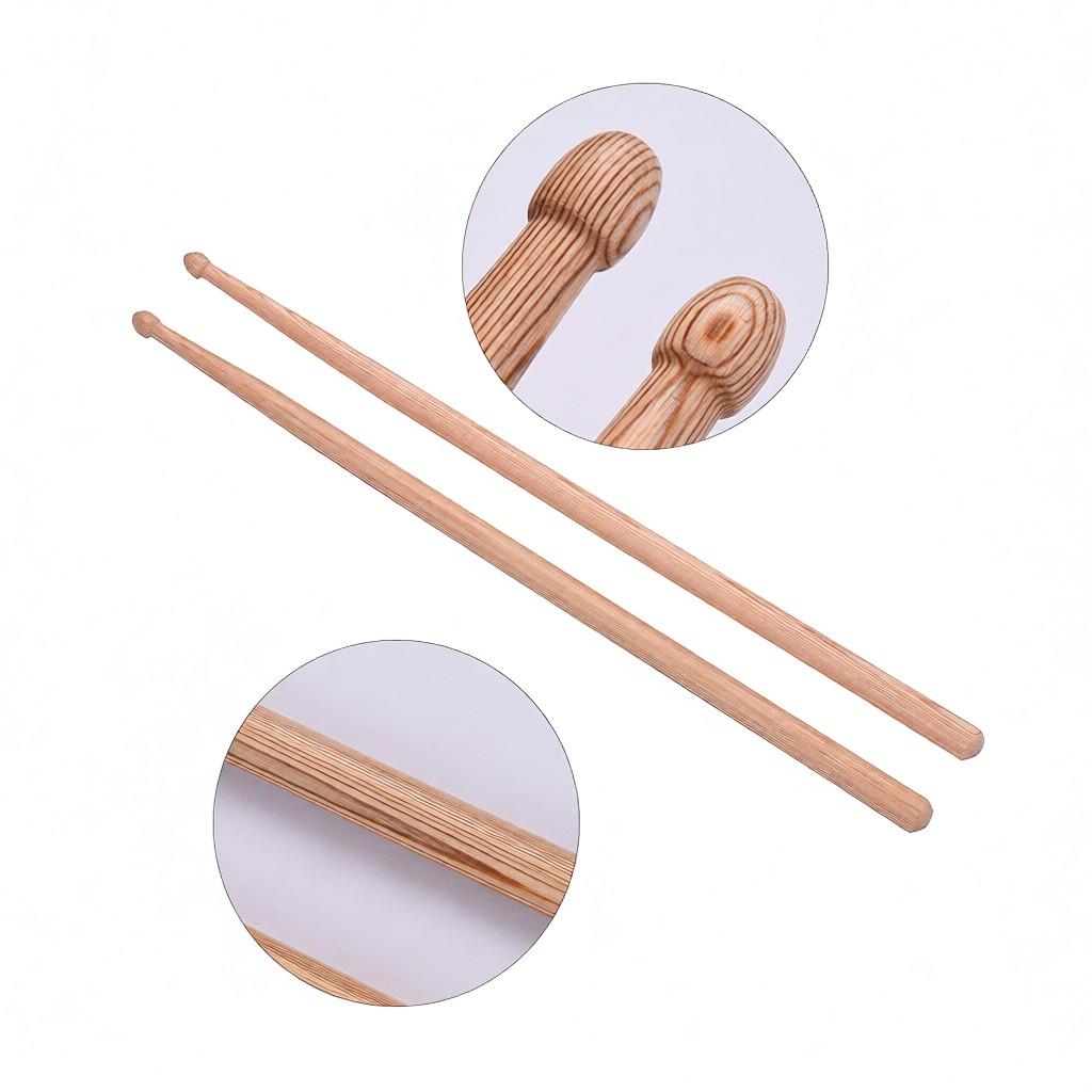 One Pair of 7A Wooden Drumsticks Drum Sticks Ash Wood Drum Set Accessories