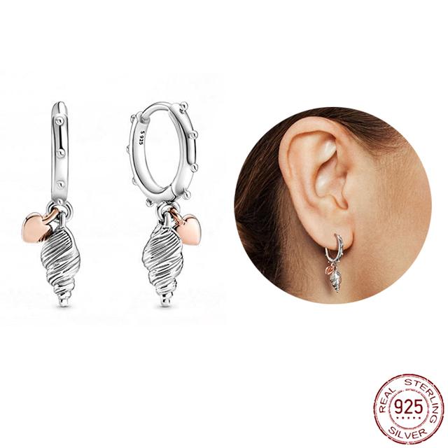 Серьги из стерлингового серебра 925 пробы, настоящее большое сердце, циркон, круглые серьги-кольца для женщин, модные серебряные серьги, ювелирные изделия, подарок