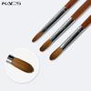 kads Акриловая кисть Kolinsky Sable, гофрированная УФ-поликисть для ногтей, гель-строитель, маникюр, плоская круглая головка, красное дерево, дизайн ногтей