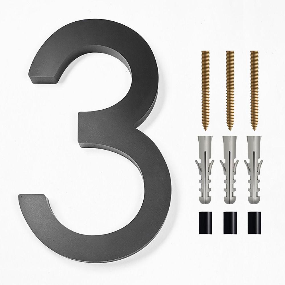 Letters 911 Visibility Signage Address Plaque Garden Door Modern House Numbers 6" Floating House Number Number with Nail Kit