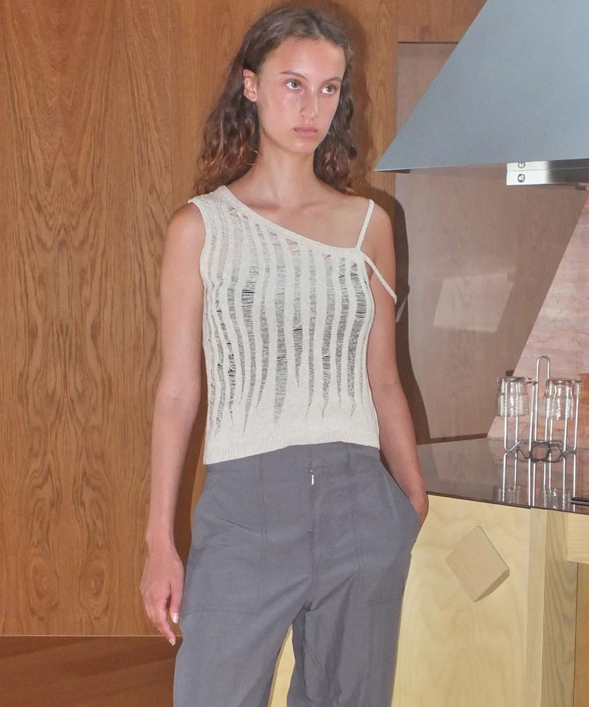 EN OR Layered Tank Knit Top - Beige