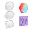 6Pcs Epoxy Resin Coasters Molds DIY Crafts Coaster Silicone Mould Cup Mat