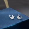 Whale Stud Earrings Female Mori Brushed Earrings Super Cute Mini Cute Marine Animals Korean Version Niche Design Accessories
