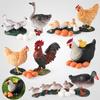 Детские когнитивные игрушки-симуляторы животных: Модели курицы, утки, гуся с вылупляющимися цыплятами и стаей, несущей яйца