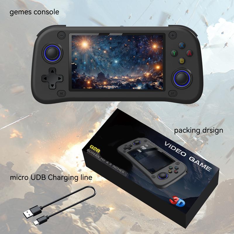 64G 128G Game Consoles 4.3 Inches IPS Screen Handheld Game Players Linux System Emulator Portable Console Retro Video Games