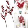 Artificial Berry Stems Holly Red Simulation Tree 3/4branches Beautiful