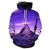 Spring Autumn New 3D Printed Male Star Model Mountain Pattern Sports Casual Hoodie Neutral Fashion Casual Street Oversized Tops