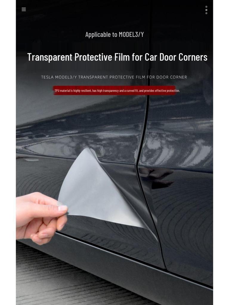 Уголок двери и накладка порога Model Y3, TPU пленка с защитой от царапин для защиты краски.