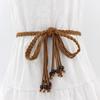 Women'S Retro Ethnic Style Knotted Waist Chain Beads Wax Rope Skirt Popular Decorative Belt Women'S Straps