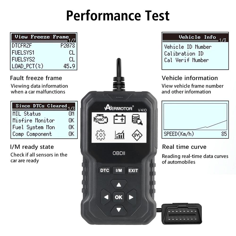 Датчик кислорода аккумулятора двигателя EVAP тестер EOBD OBD 2 сканер кодов неисправностей очистка автомобиля диагностические инструменты V410 OBD2 считыватель кодов