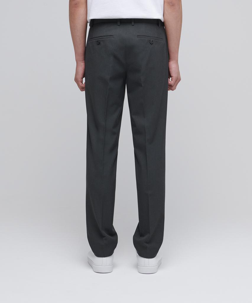 MUSINSA STANDARD Tapered Hidden Elastic Waist Length Slacks [Gray]