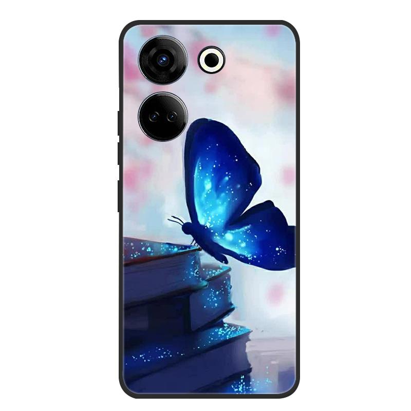 Для Tecno Camon 20 Pro 4G Чехол Мягкий Черный Силиконовый Бампер Чехол-бабочка для Телефона для Tecno Camon 20 Pro 5G Чехлы Camon20 Funda