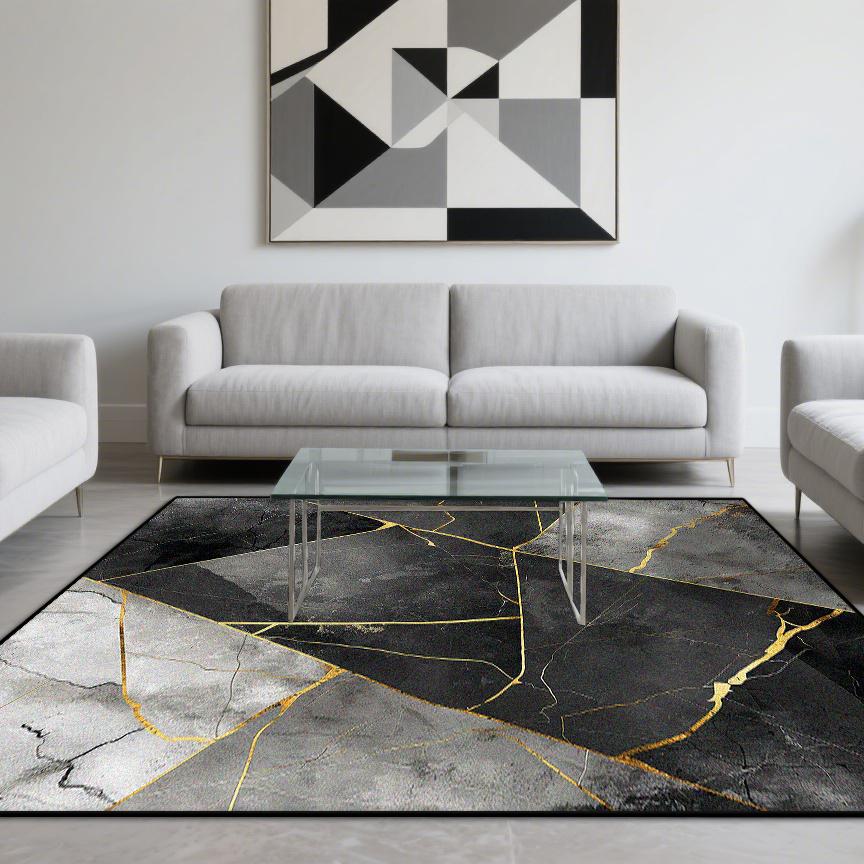 Современный Стиль Роскошный Ковер Гостиная Мраморная Отделка Ковры для Зоны Дивана Нескользящий Коврик для Пола Спальни Гостиной Моющийся Придверный Коврик