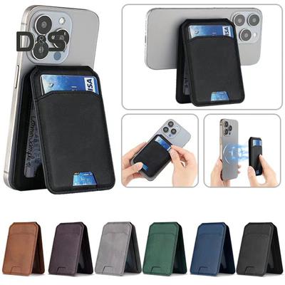 Карман для карт для iPhone 16/15/14/13/12 для Mag-Safe Wallet, легкий магнитный кошелек для телефона, искусственная кожа, блокирующий RFID, держатель для карт, регулируемый угол