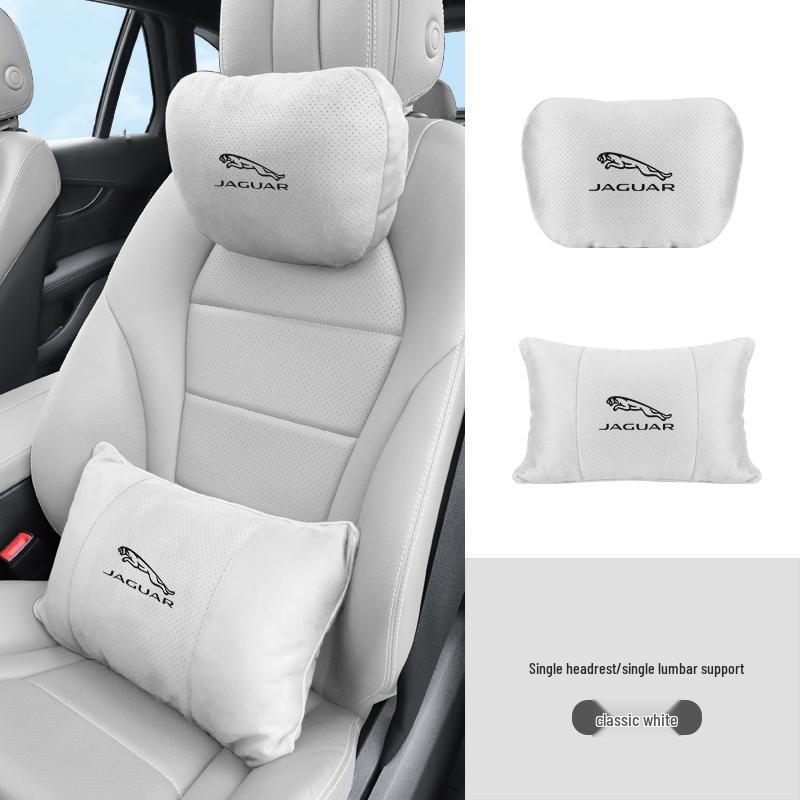 Дышащие подголовники с поддержкой шеи из замши для автомобильных сидений Jaguar XEL/XFL/F-PACE