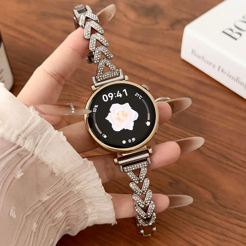 Тонкий бриллиантовый ремешок для Huawei Watch GT6 Pro GT5 GT4 46 мм Роскошный женский ремешок для Samsung Galaxy 7 5 6 4 Classic 40 мм 44 мм 42 47 мм