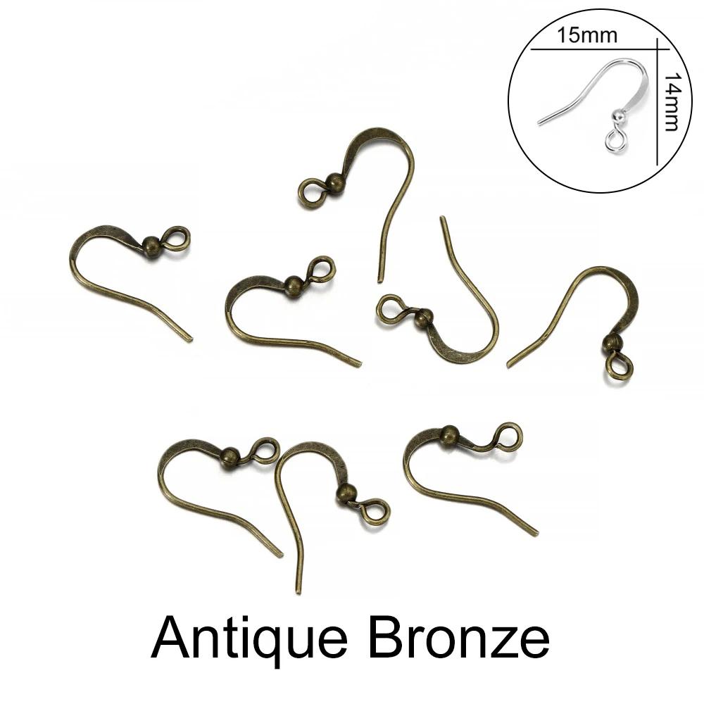 100pcs/lot 20*17mm 10 Color Iron Bead Charms Earring Wires With Ear Hook Earrings Clasp Findings Supplies For Jewelry Making DIY