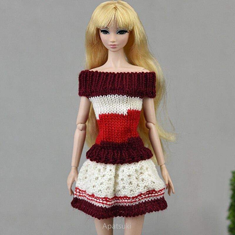 Вязаный вручную свитер ручной работы для куклы Барби, наряды, платье, 1/6, аксессуары для кукол, игрушки для детей, подарок