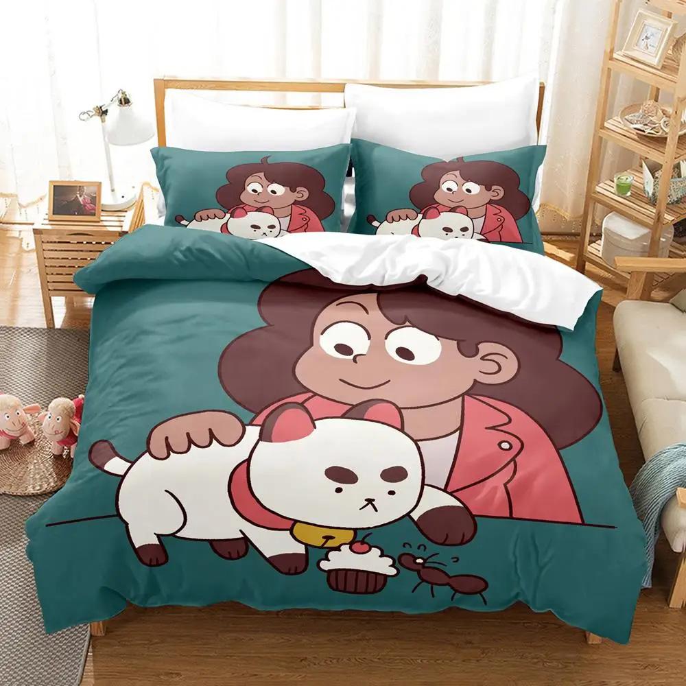 3D Печать Мультяшная Пчела и PuppyCat Постельное Белье Пододеяльник Комплект Постельного Белья Покрывало Наволочка Одеяло Кинг Квин Размер Мальчики Взрослые