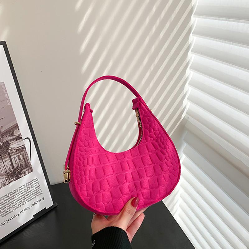 New Fashion Women Bag Retro Felt Impressed Crocodile Underarm Bag Women Shoulder Bag