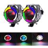 125W Motorcycle Angel Eyes 5inch U7 RGB LED Headlight DRL Spot Head Lamp