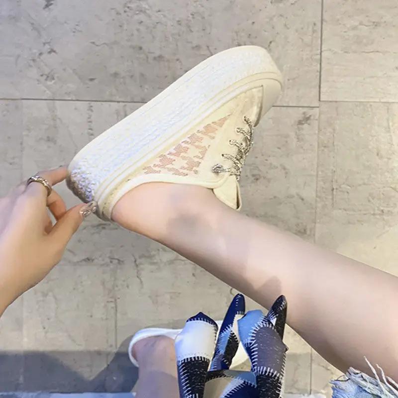 Woman Slippers Korea Style Slides Height Sandals Cheap Liquidation Summer Footwear Clappers Unique New Wholesale Shoes for Women