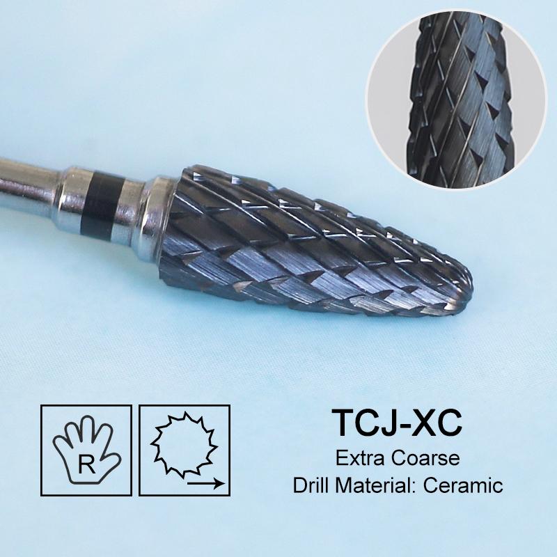 Ceramic Milling Cutter Flame Carbide Nail Drill Bits Pink Gel Remover Electric Machine Drills Polishing Peeling Nails Art Tools