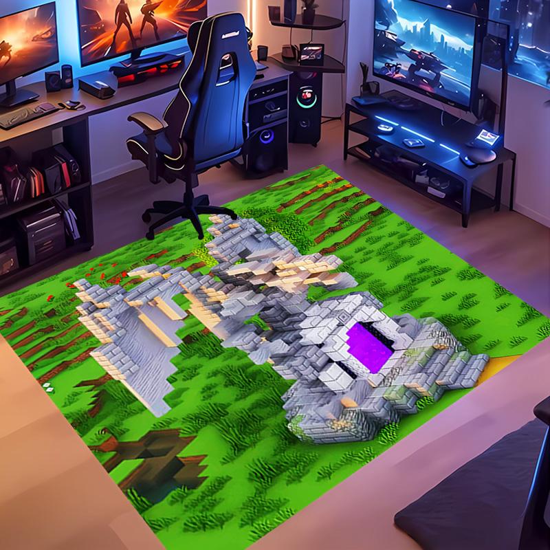 1pc Minecraft5 Entrance Mat, Non-Slip Mat Area Rug,Room Decor, Outdoor Decor, Kitchen Rug,Doormat - Machine Washable, Easy to Clean