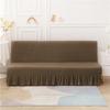Solid Color Elastic Folding Sofa Bed Cover With Skirt Without Armrest Sofa Cover Seat Furniture Couch Cover for Living Room