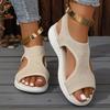 Spring and summer new fashionable large-size flat-bottomed fly-woven women's sandals