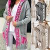 Autumn Winter New Knitted Sweater Trench Coat Women Cardigan Letter Print A Long Sweater Women Long-Sleeved Hooded Sweater Coat