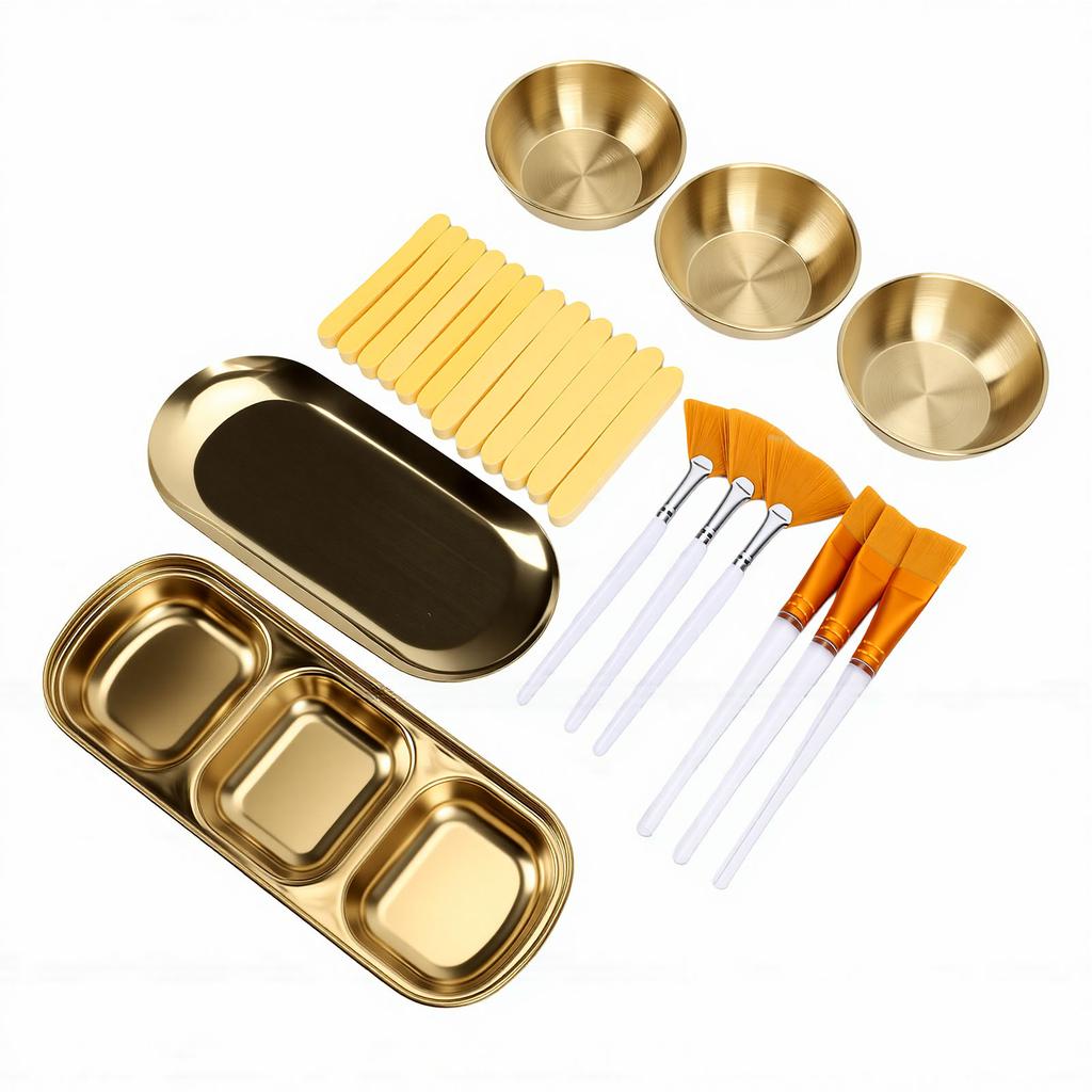 23 Pcs Esthetician Supplies for Facials Set Mixing Bowls Fan Brushes Compressed Sponges Compartment Tray Women Facial
