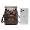 Medieval Retro Owl Design Women's Shoulder Crossbody Bag Vertical Square Small Bag Magnetic Closure Daily Outfit PU Shoulder Bag