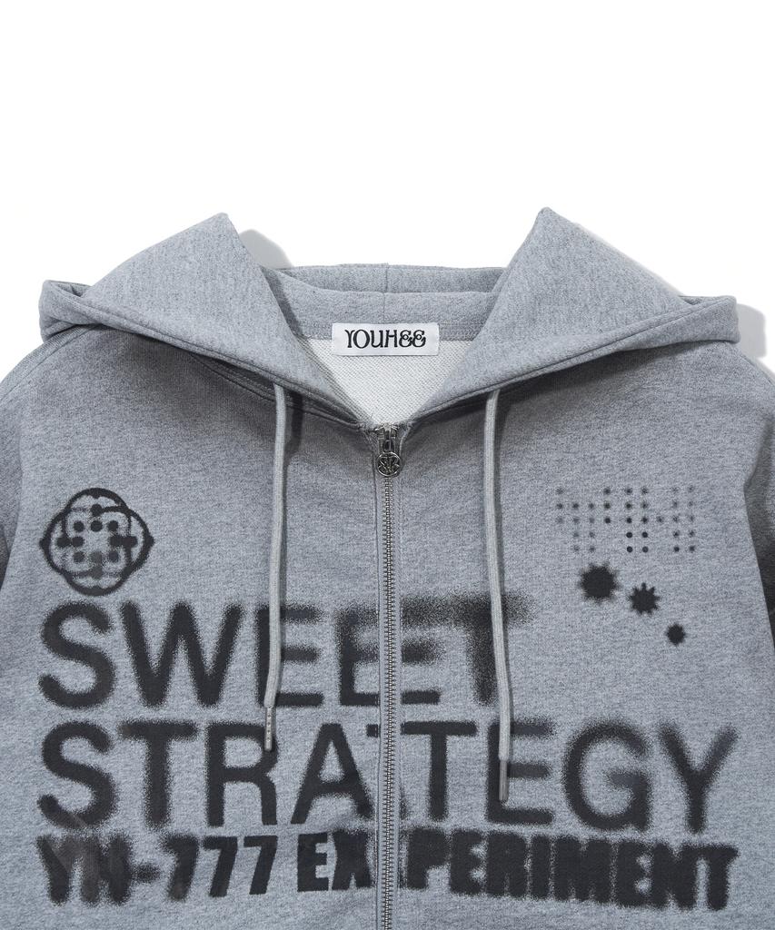 Худи на молнии Youhee Lucky Sweet Graphic_Меланжевый серый