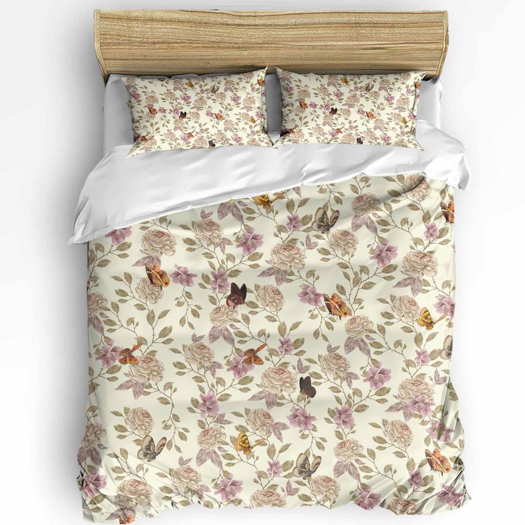 Spring Flowers Plants Wildflowers 3pcs Bedding Set For Double Bed Home Textile Duvet Cover Quilt Cover Pillowcase