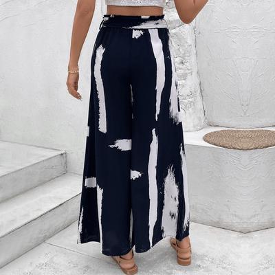 Женские модные повседневные брюки с цветным принтом и высокой талией, брюки и капри