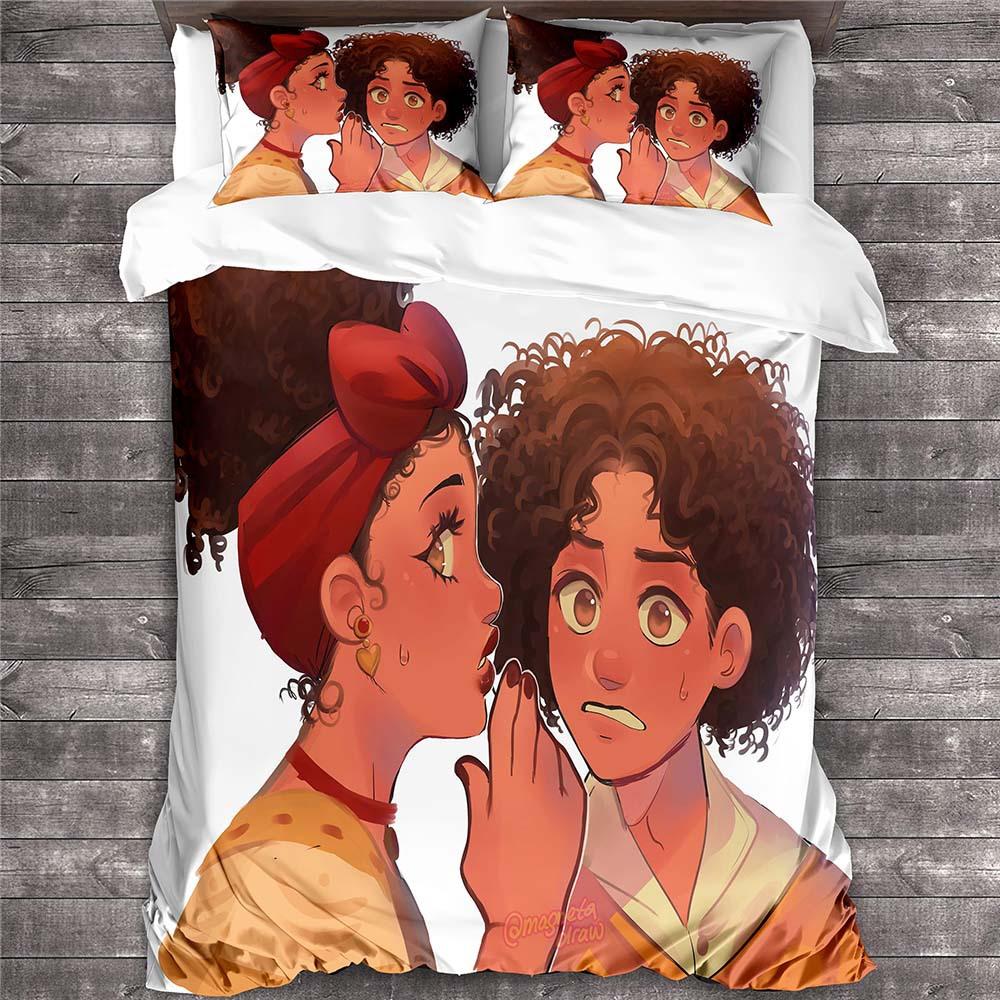 E/ncanto Duvet Cover Pillowcase Bedding Set Cartoon Princess Adult Boy Girl Bedroom Decoration Children Gift Single Double Size