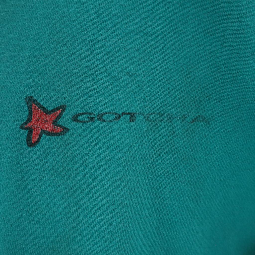 Gotcha 90s Old Short Sleeve T-shirt Turquoise Men's Used