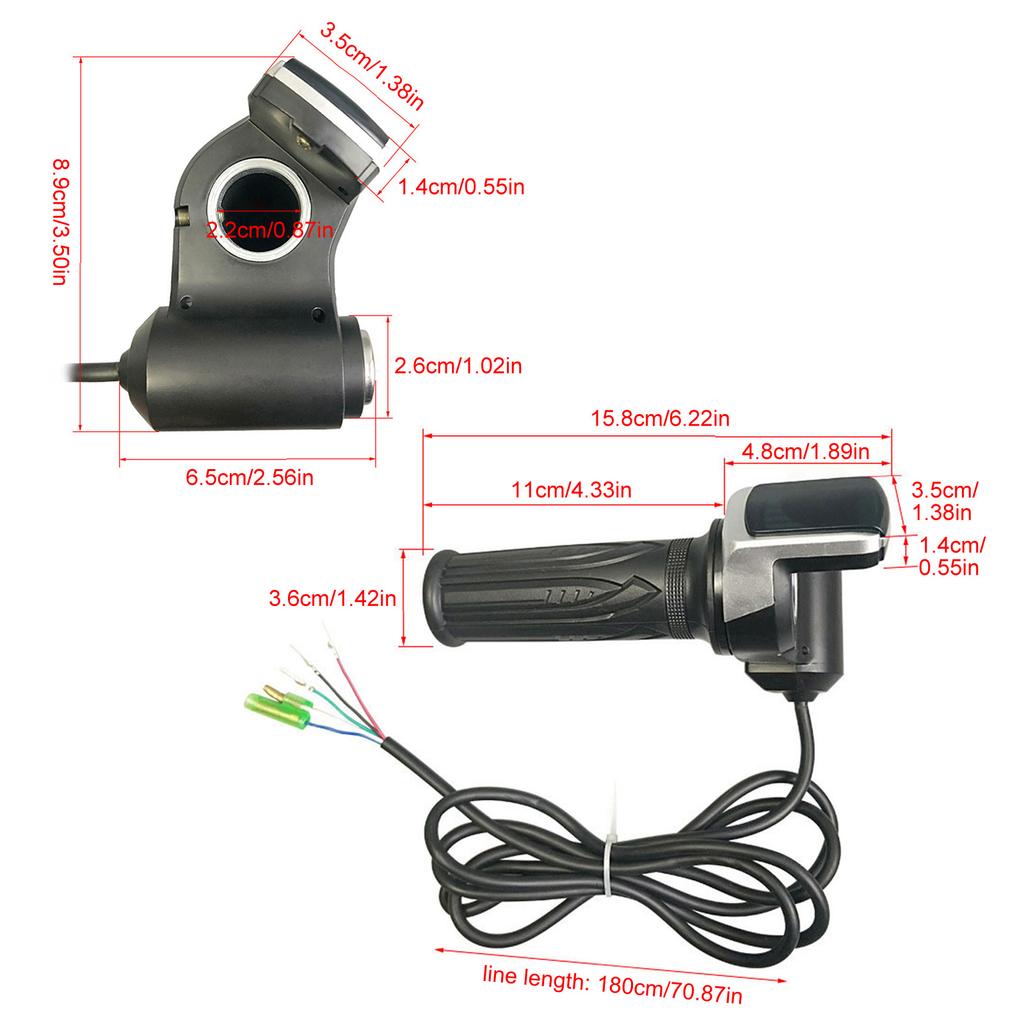Electric Bike Throttle Grip Half Twist Accelerator Handle Comfortable Throttle for Commuting and Leisures