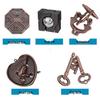 Kongming Lock Puzzle Set: Nine Interlocking Alloy Rings - Educational Disentanglement Toy