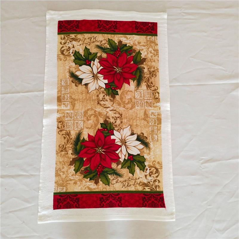 5 шт. 38x63 см хлопковые кухонные полотенца с рождественским принтом, украшение для кухни, кухонное полотенце, чистящий инструмент, подарок на рождественскую вечеринку