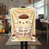 1 шт. Фланелевое одеяло с принтом Pompompurin, Высокое качество, Для всех сезонов, Декор для дома, Тепло и уют, Идеально для Рождественских подарков