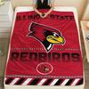 Illinois State Redbirds Print Flannel Blanket High Quality Warm Comfortable Cover for All Seasons Perfect for Gifts Home Decor