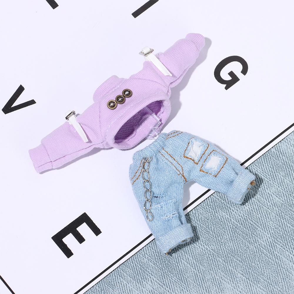 19 Styles Kids Gift Toys 1/12 Dolls Hoodies Fashion Ripped Pants PU Leather Jackets Doll Jeans